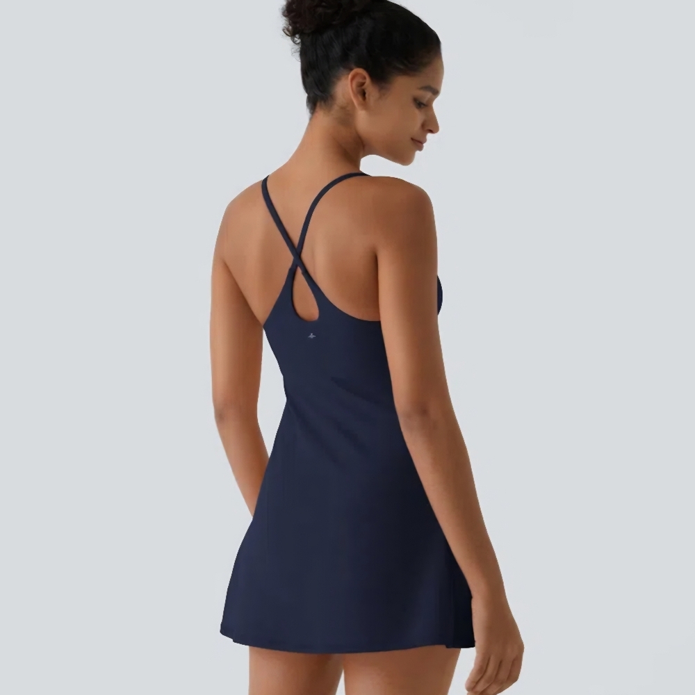 HALARA Navy Easy Peezy Dress Longer Length